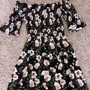 floral off the shoulder dress